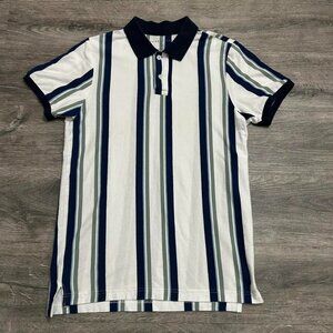 Aeropostale Men's Striped Polo Collared Shirt Size Medium Short Sleeve Preppy